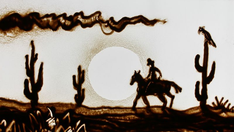 Live sand art David Myriam