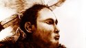 2010 - Sand drawing, Face of American Indian