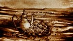 2010 - Sand drawing for pictures screening during show "Dunes" {JPEG}