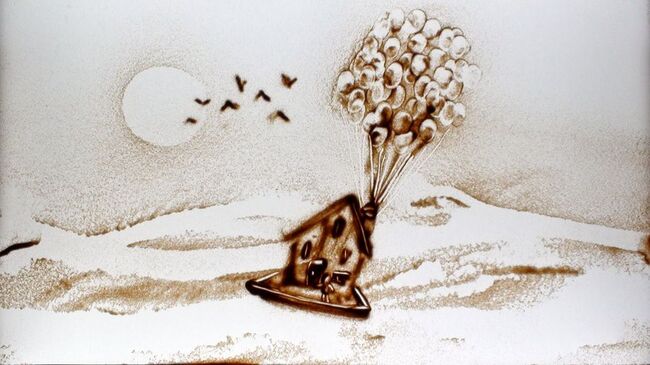  Sand art performance for piano concert, Swiss, 2023