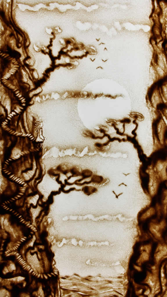 Live sand art David Myriam